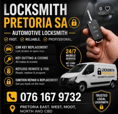 Mobile automotive locksmith programming car keys and repairing ignitions in Pretoria