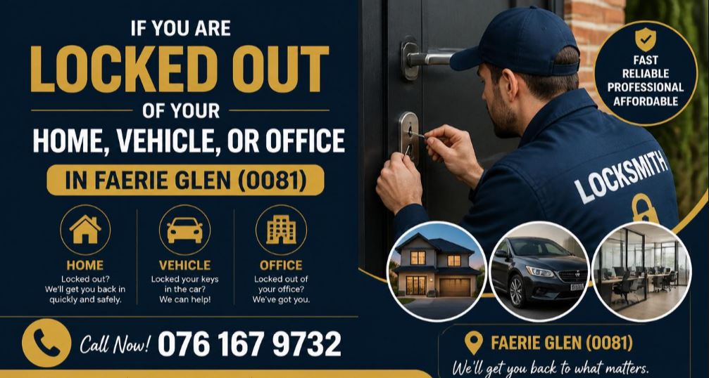Mobile locksmith emergency unit providing rapid lockout assistance to residents and businesses in Faerie Glen.