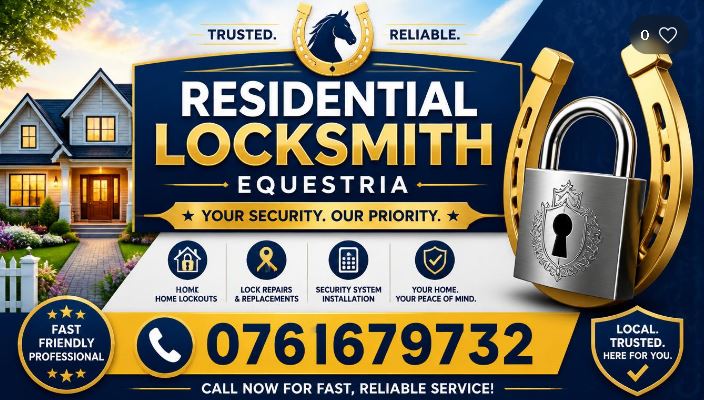 Professional residential locksmith in Equestria, Pretoria East, offering 24/7 emergency house lockout services, high-security lock upgrades, and expert door hardware installation for local homeowners.