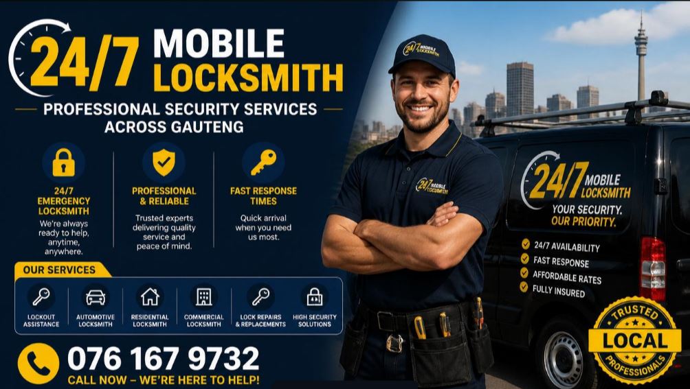 24/7 Mobile Locksmith: Professional Security Services Across Gauteng